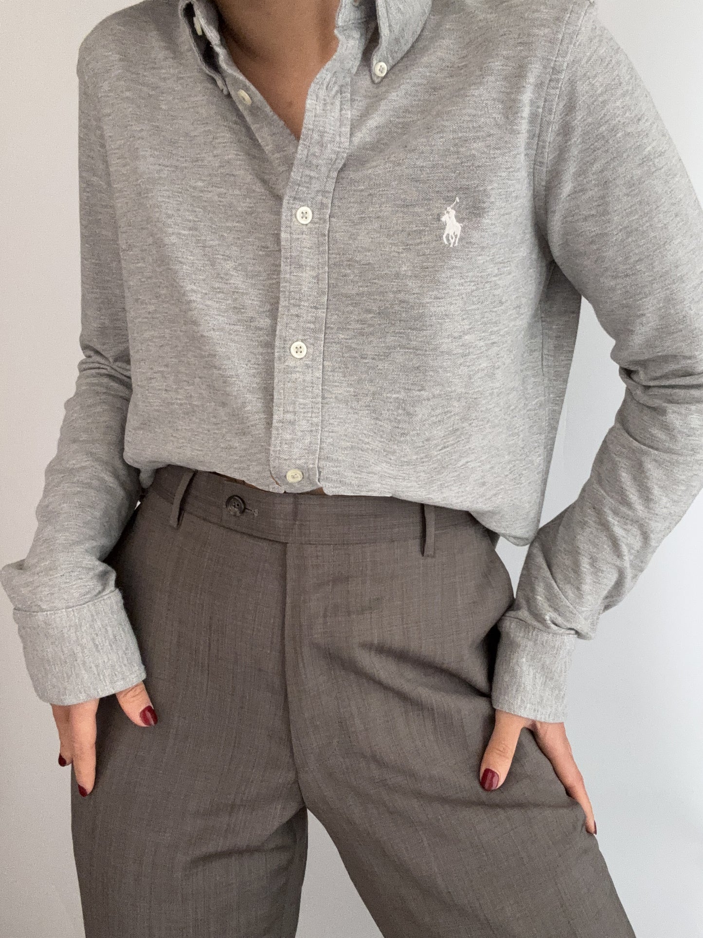 Ralph Lauren grey cotton blake basic shirt