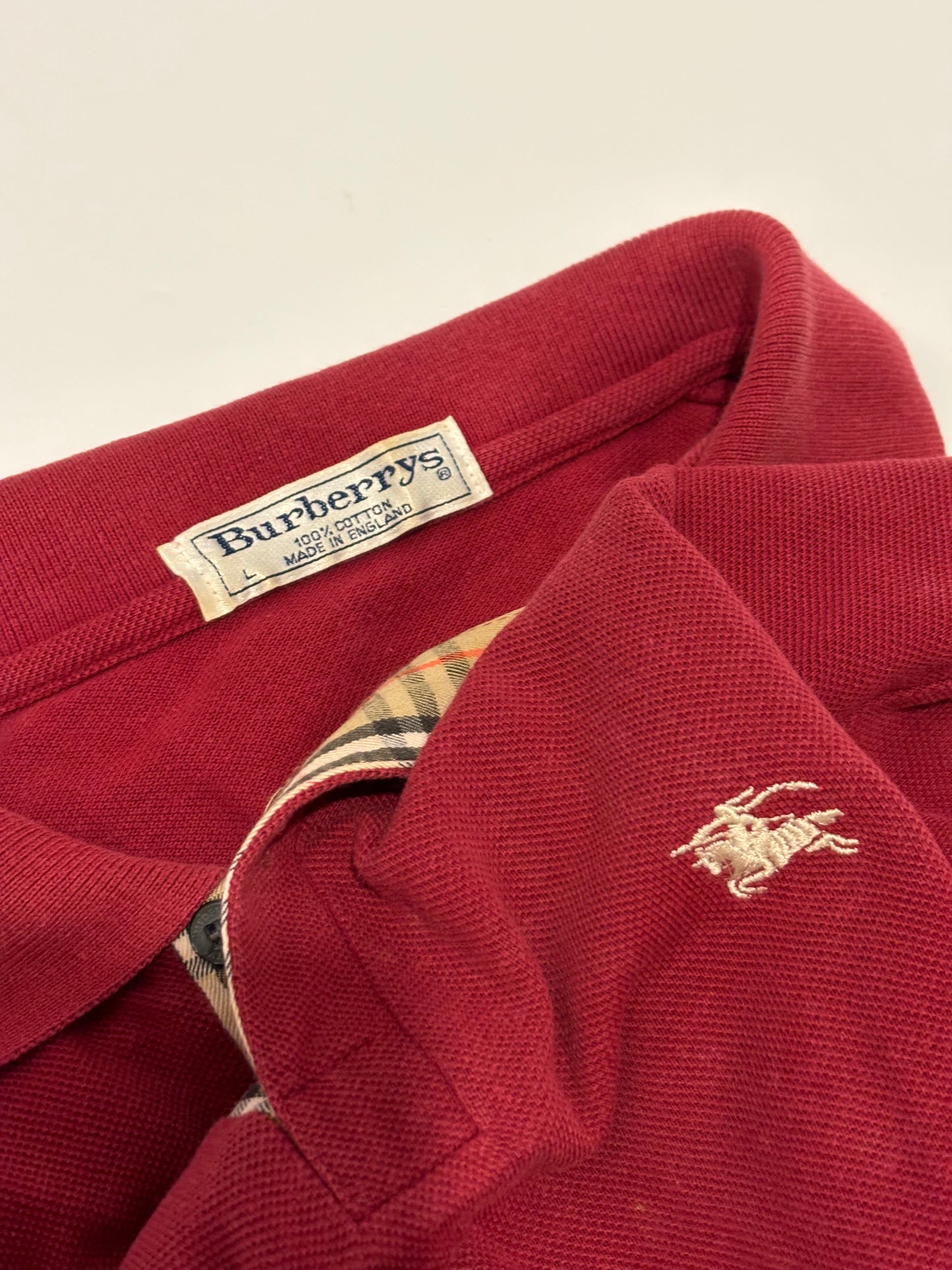 Vintage Vinaccio Burberry polo tartan profile