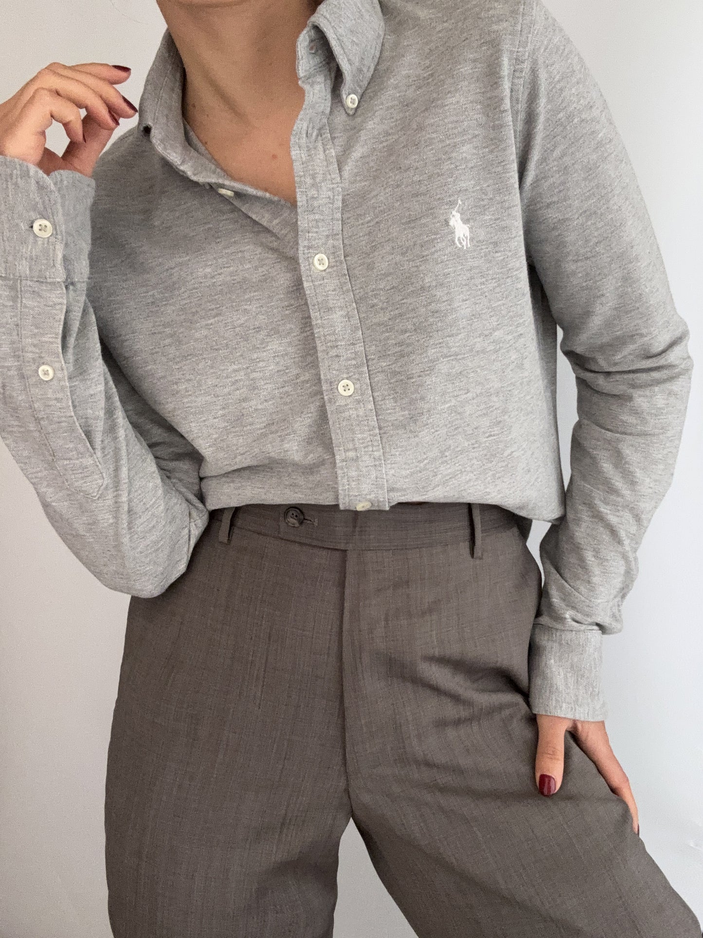 Ralph Lauren grey cotton blake basic shirt