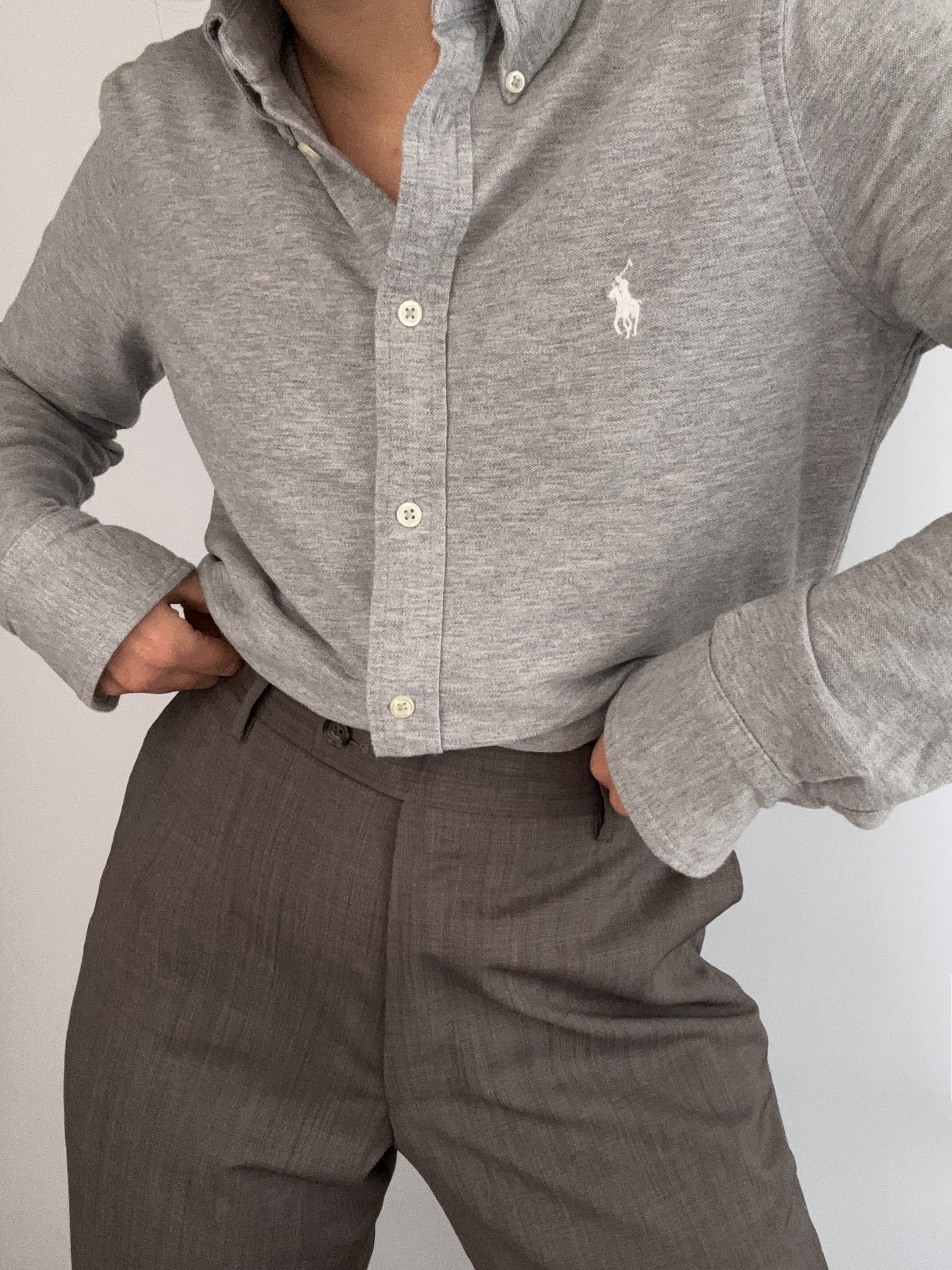 Ralph Lauren grey cotton blake basic shirt