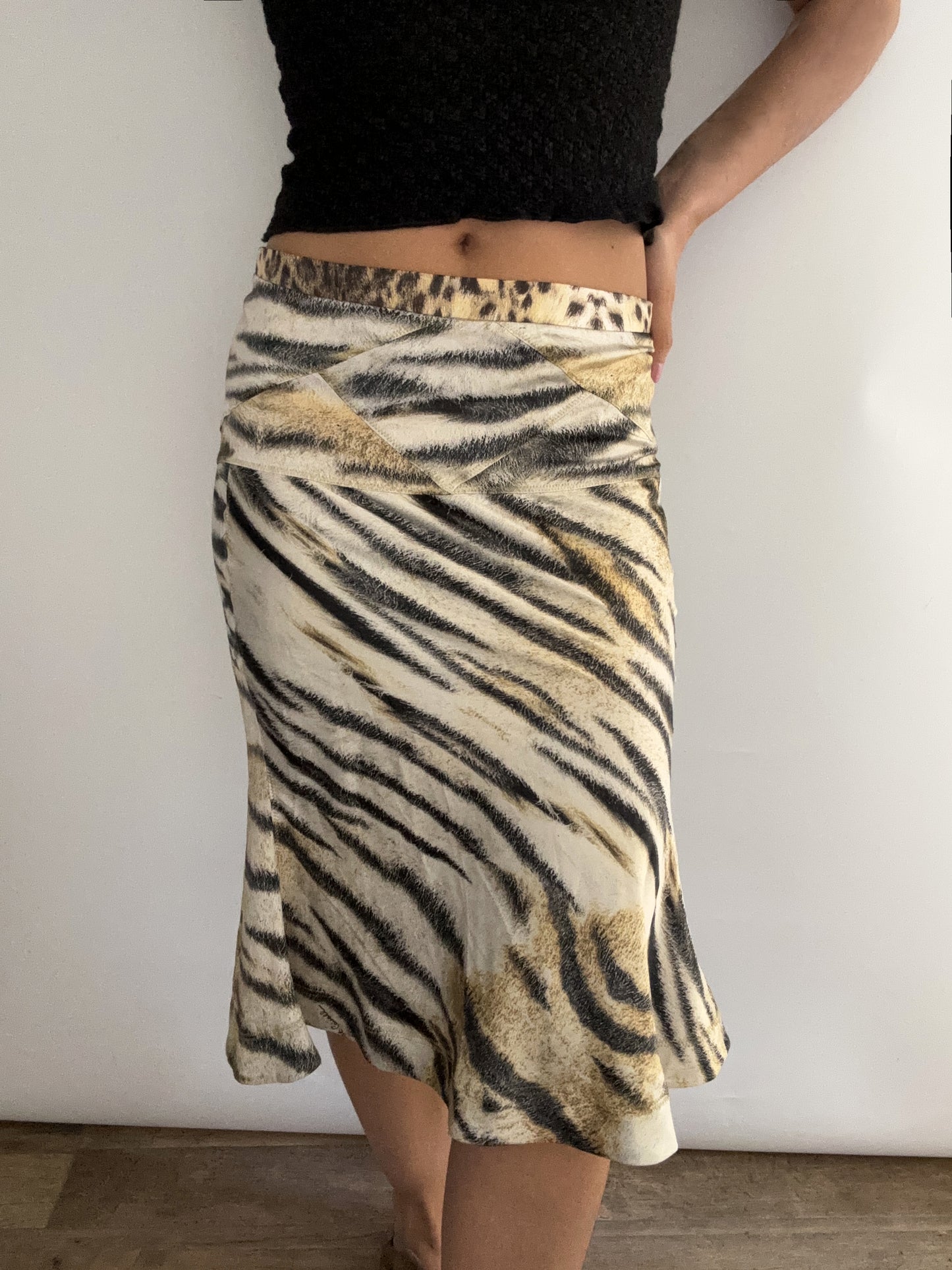 Just Cavalli  animalier print silk skirt