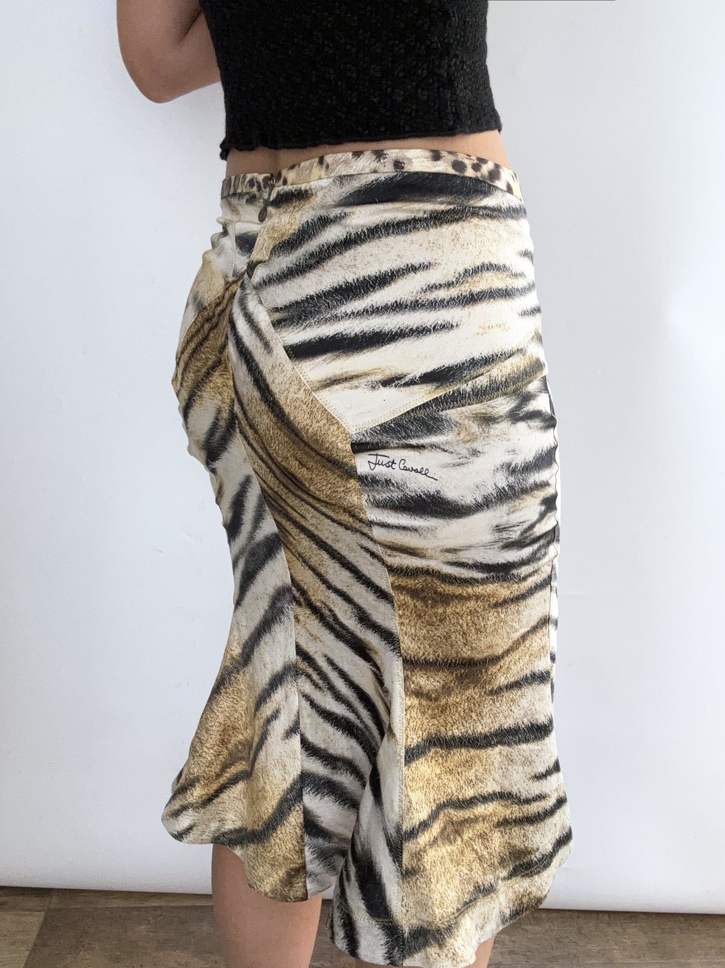 Just Cavalli  animalier print silk skirt