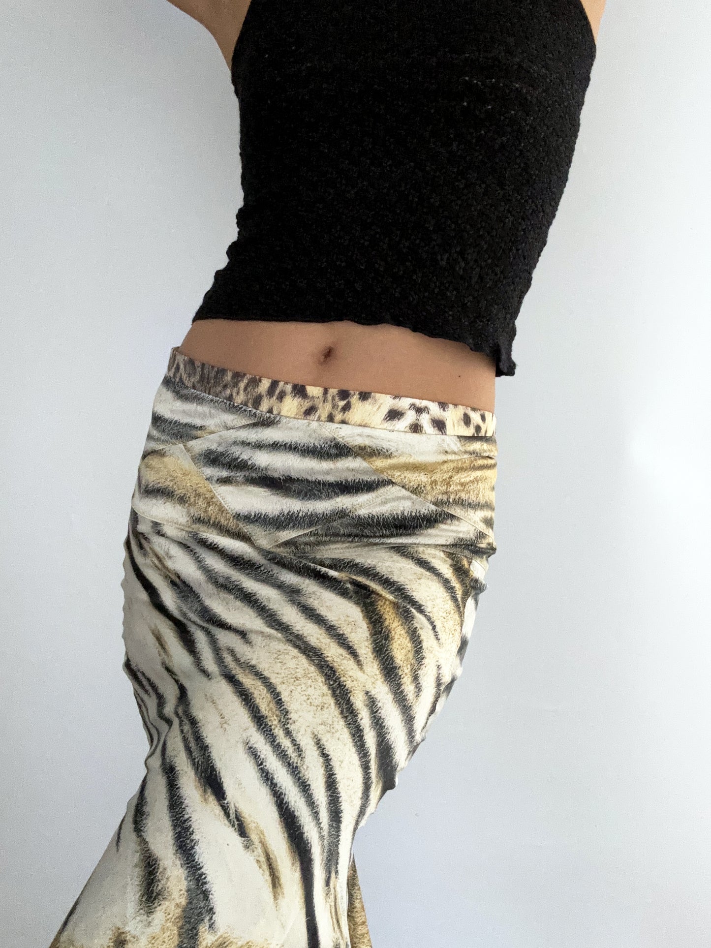 Just Cavalli  animalier print silk skirt