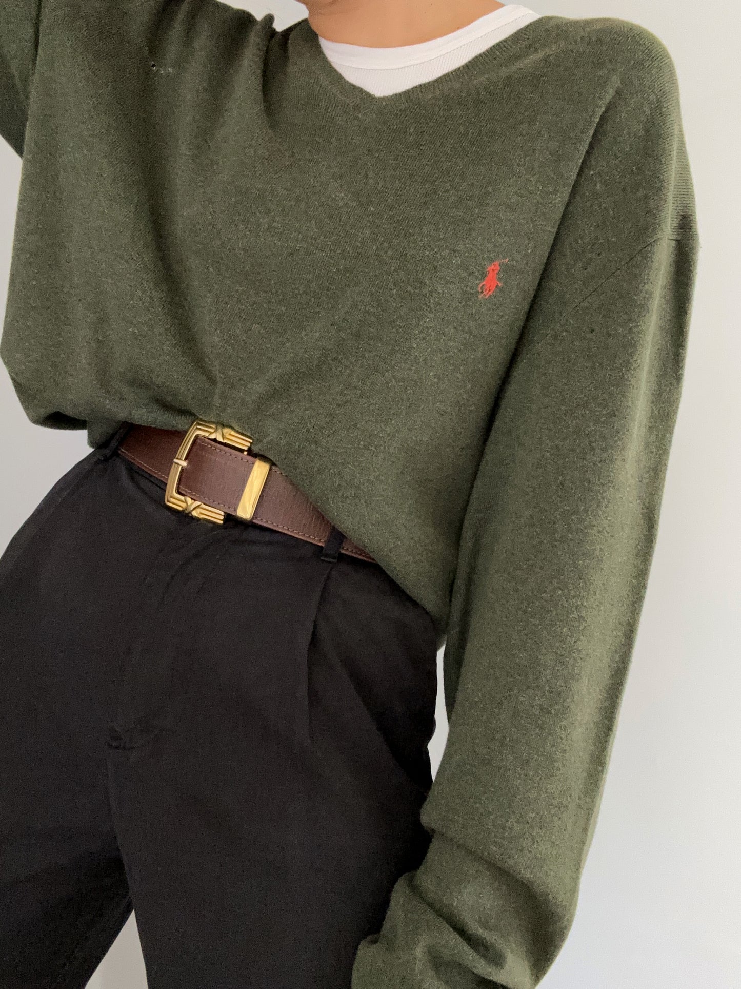Ralph Lauren military green pull in fine cotton