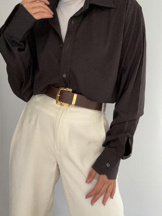 Gucci brown logo vintage shirt