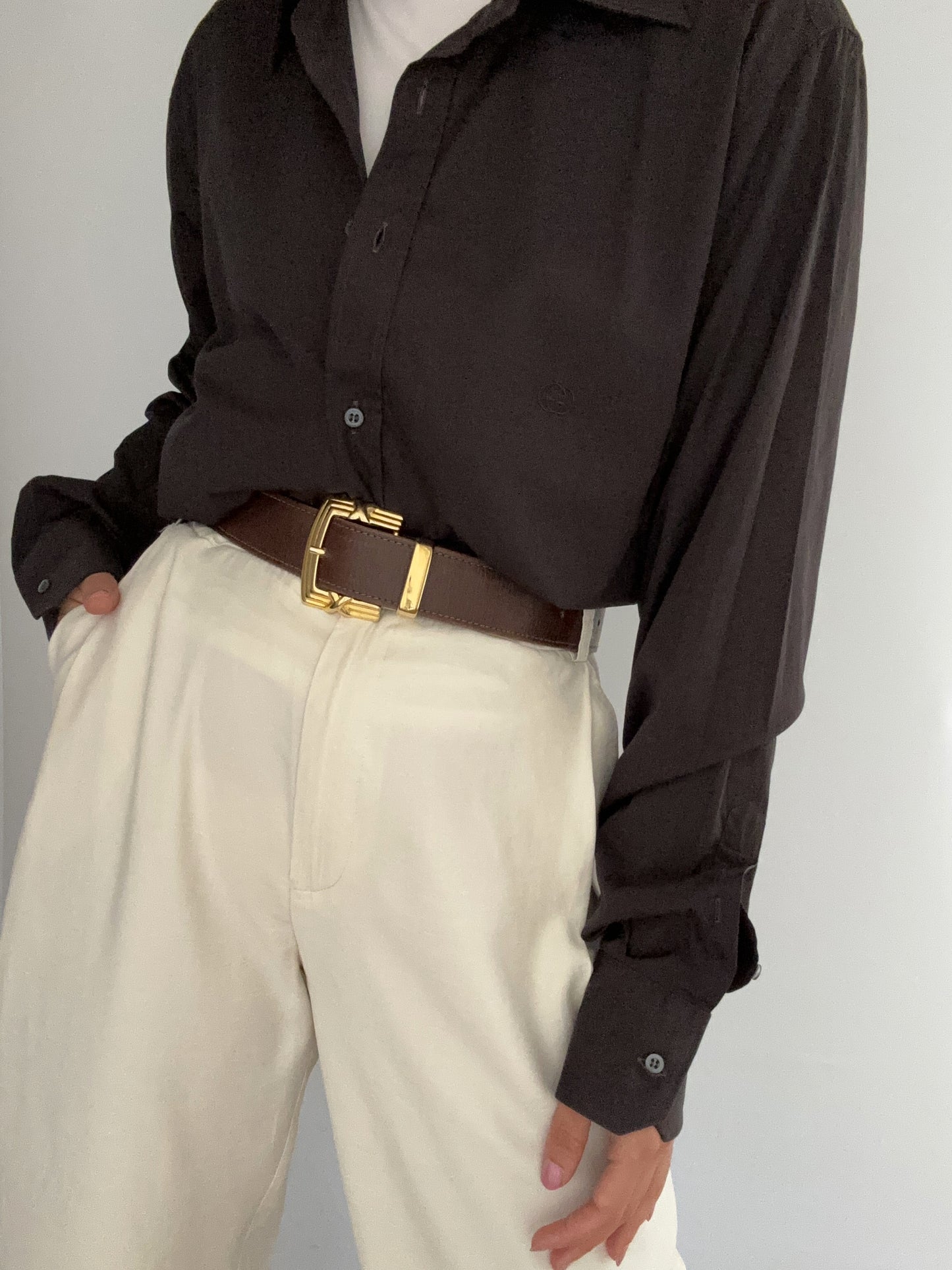 Gucci brown logo vintage shirt