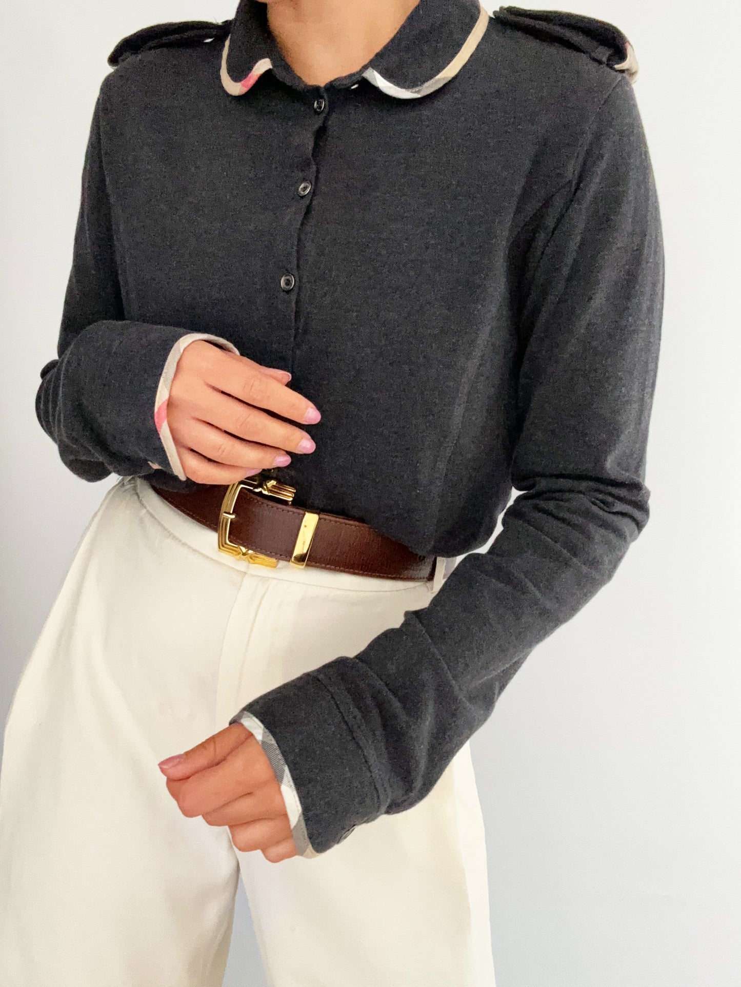 Burberry grey doll polo in cotton