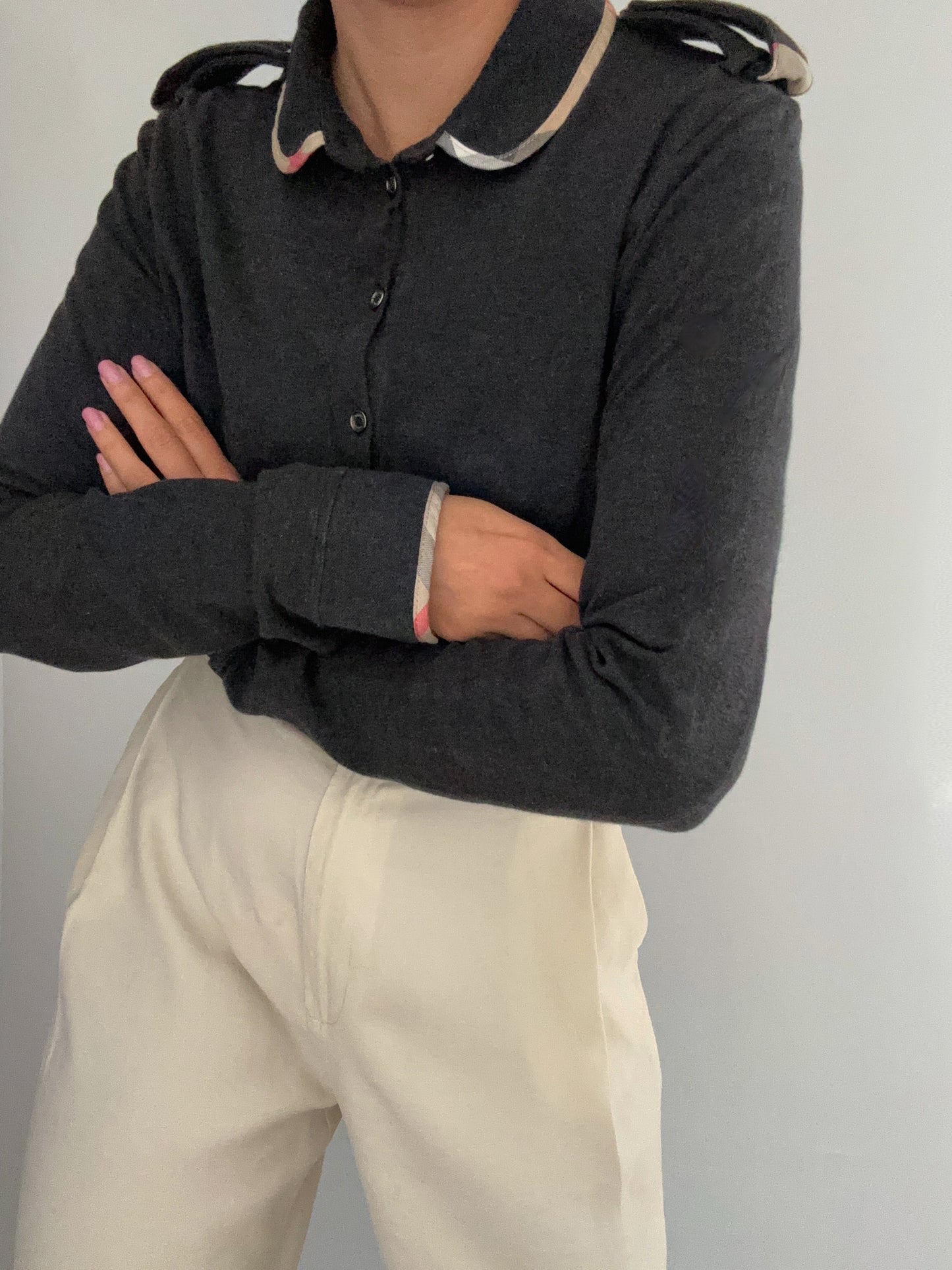 Burberry grey doll polo in cotton