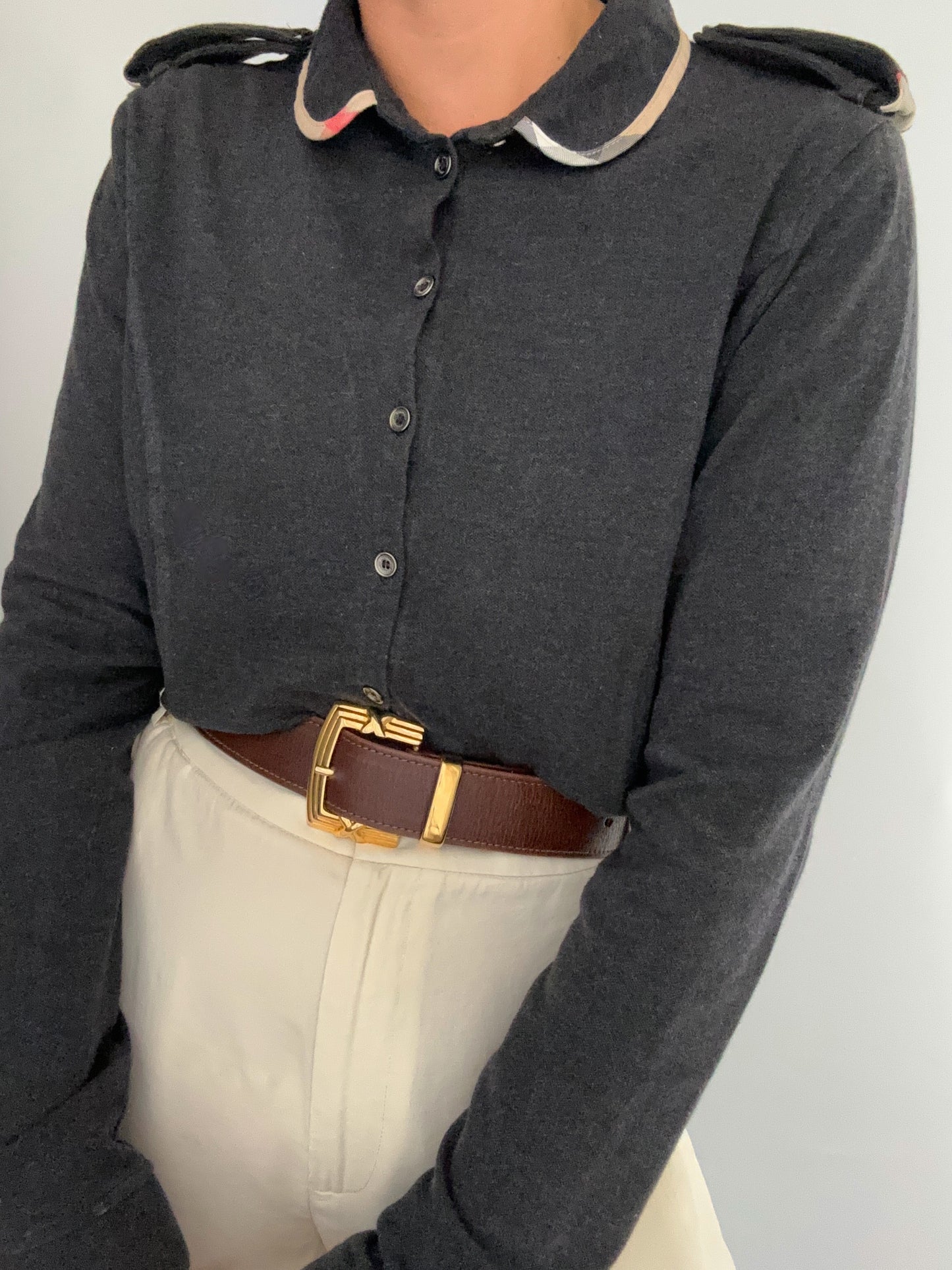 Burberry grey doll polo in cotton