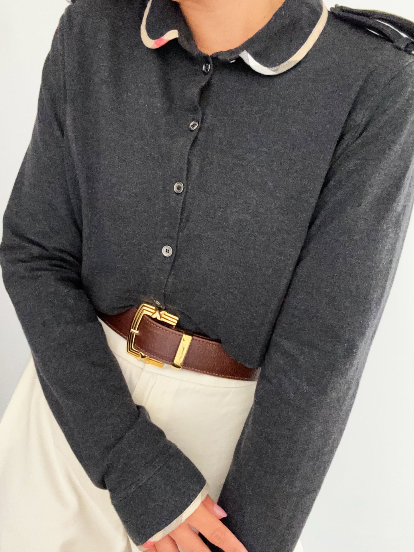 Burberry grey doll polo in cotton