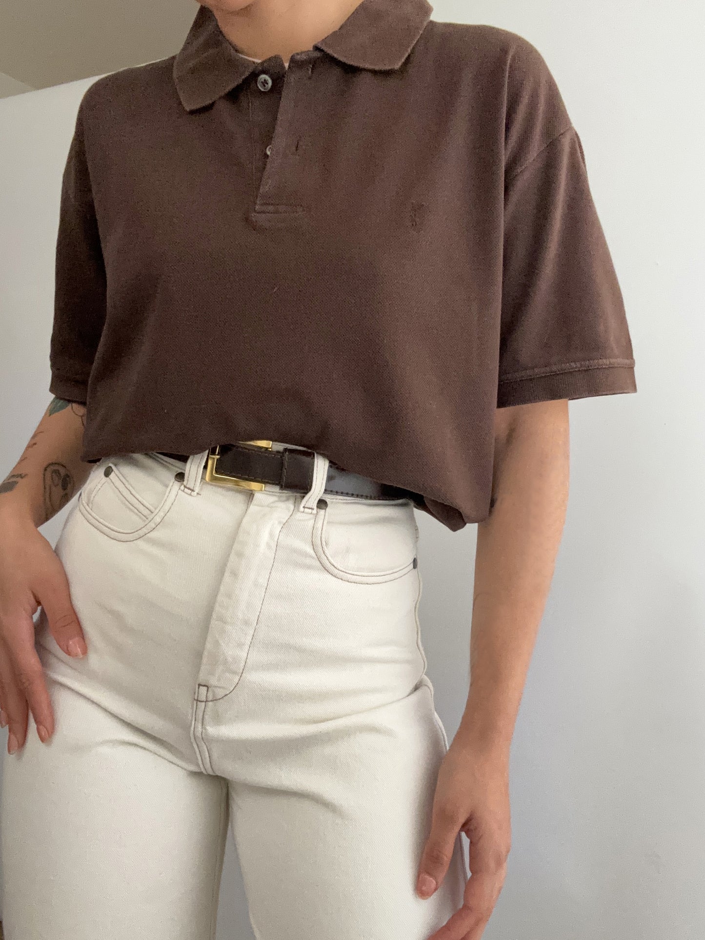 Yves Saint Laurent vintage brown polo