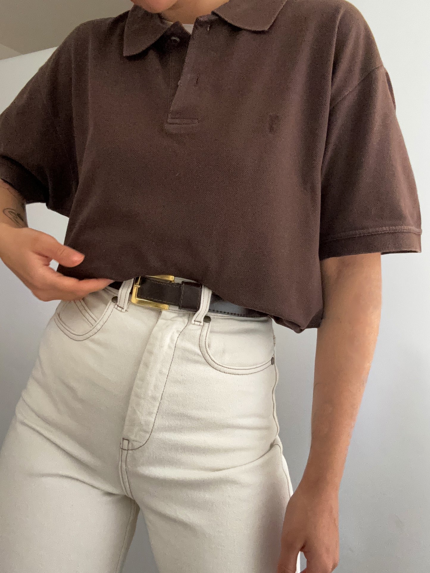 Yves Saint Laurent vintage brown polo
