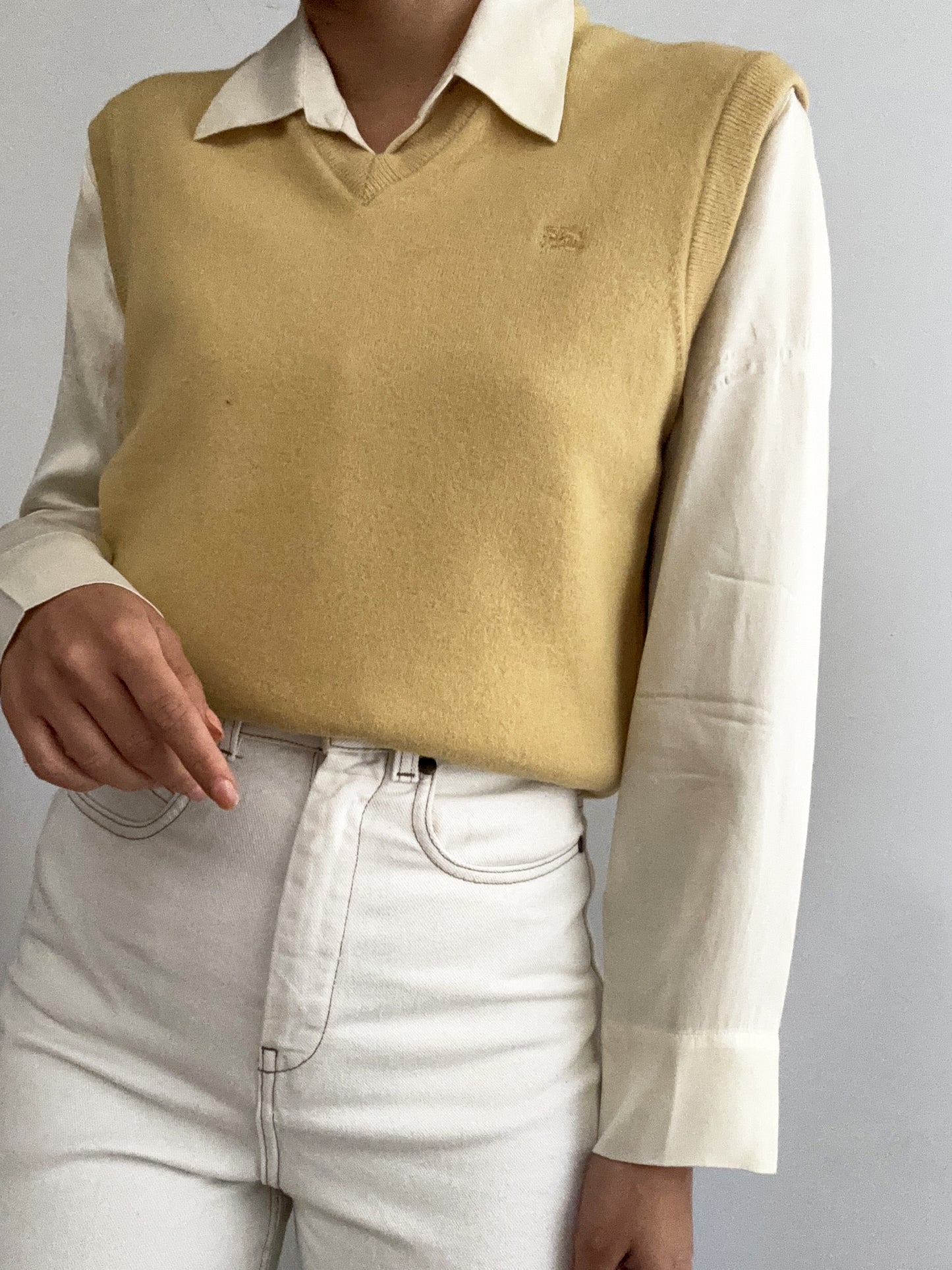 Burberry senape yellow vintage wool gilet