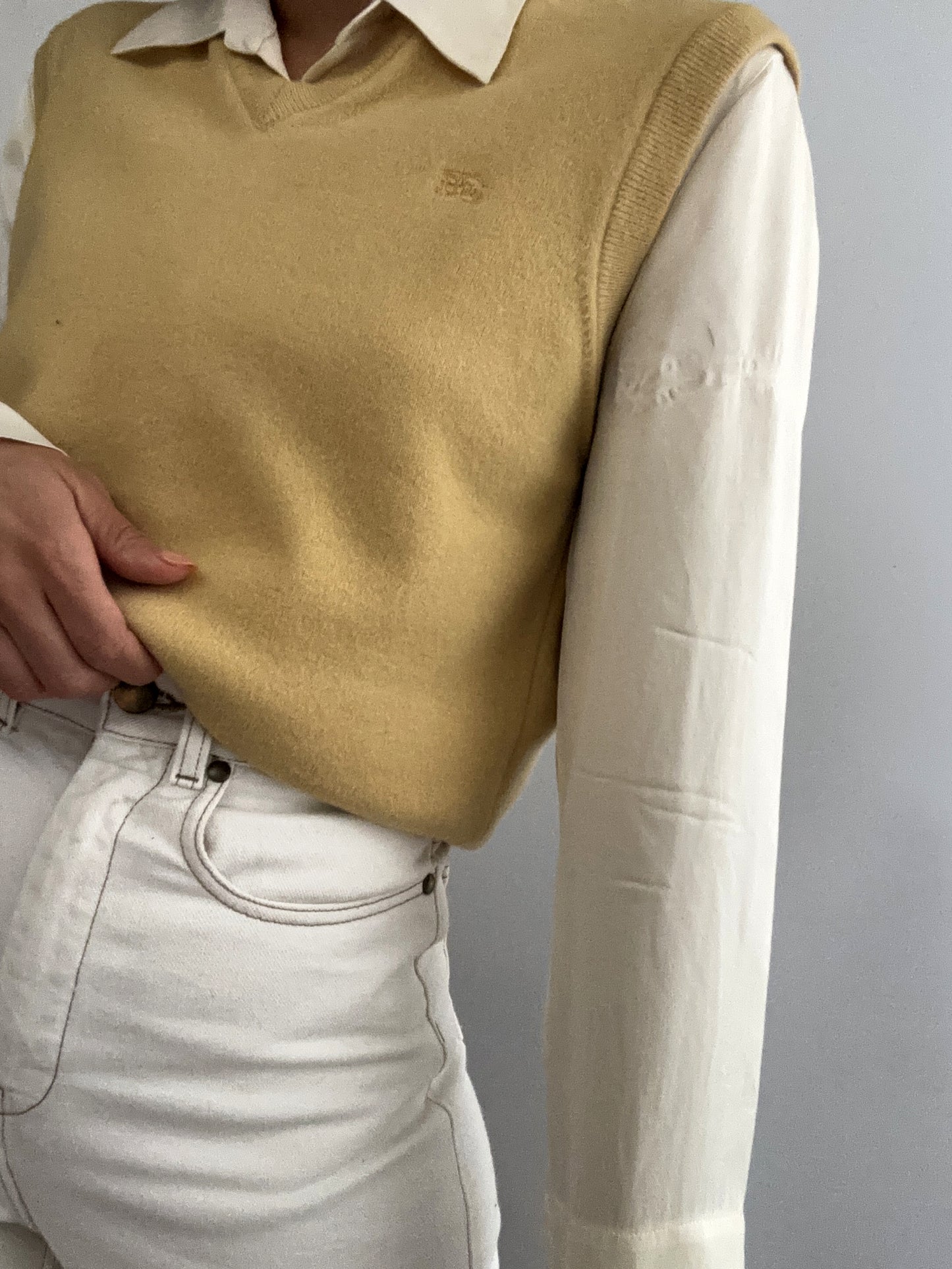 Burberry senape yellow vintage wool gilet