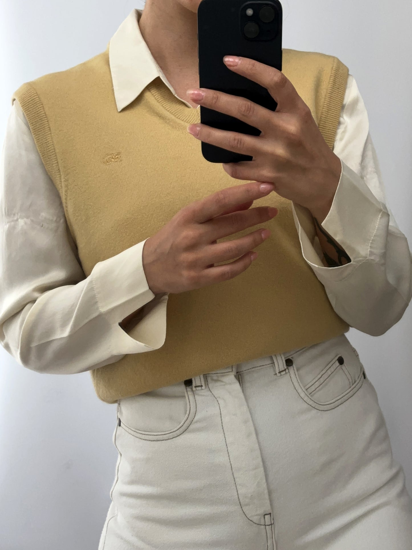 Burberry senape yellow vintage wool gilet