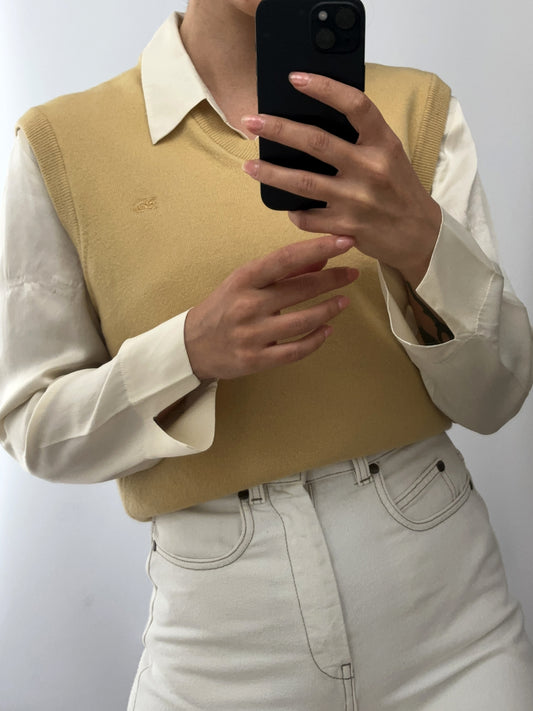 Burberry senape yellow vintage wool gilet