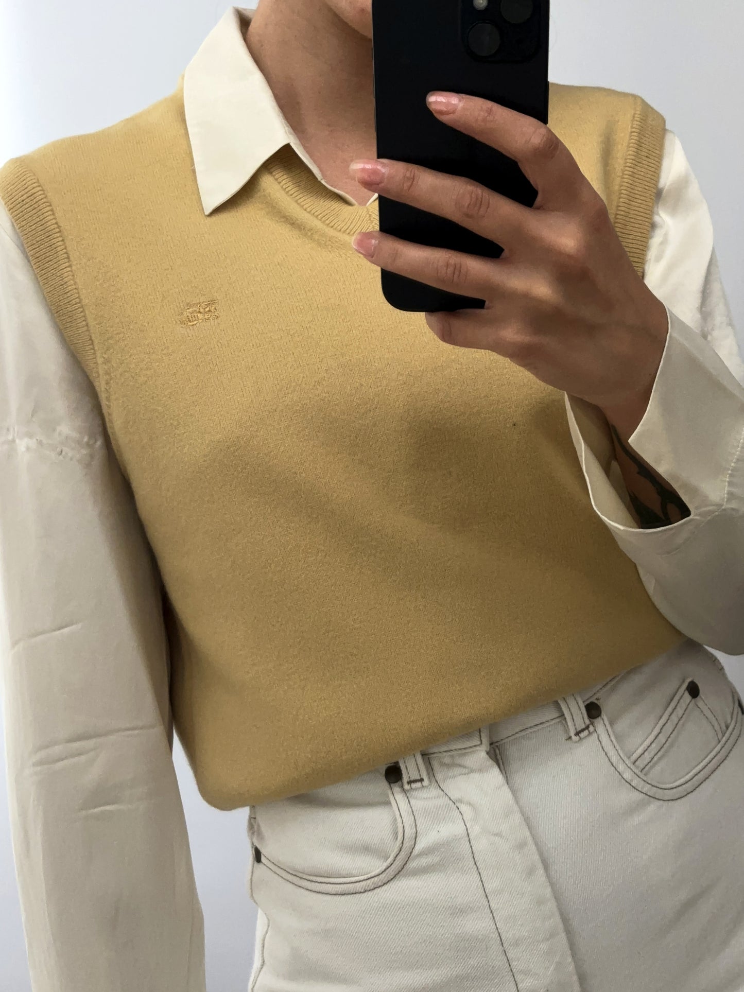 Burberry senape yellow vintage wool gilet