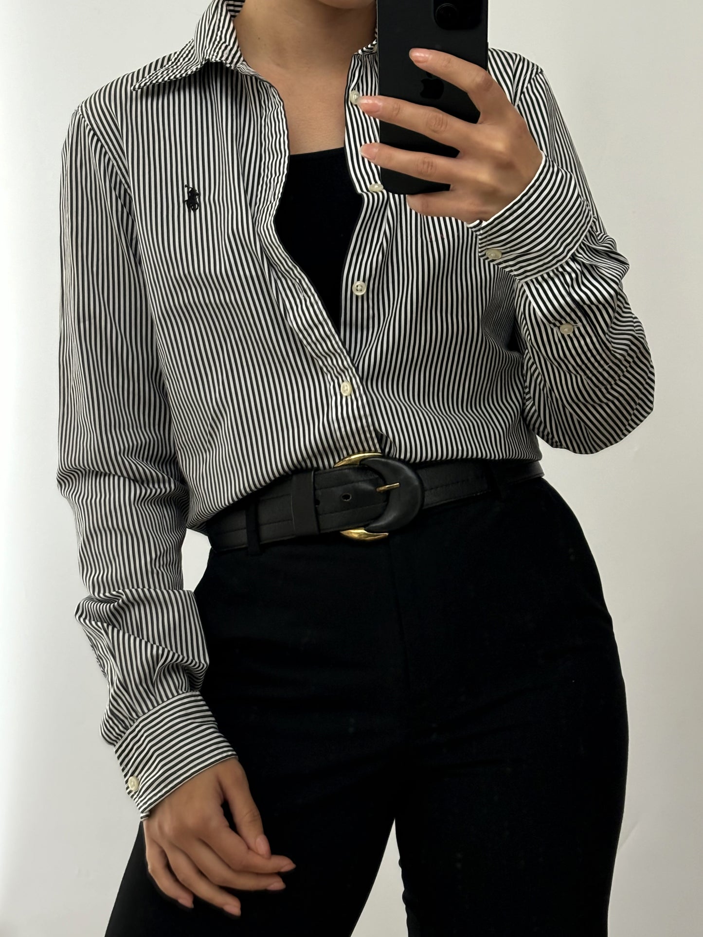 Ralph Lauren black costine cotton shirt