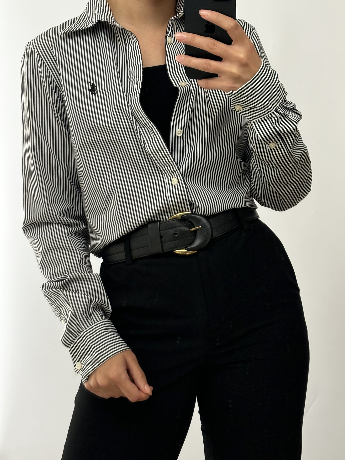 Ralph Lauren black costine cotton shirt