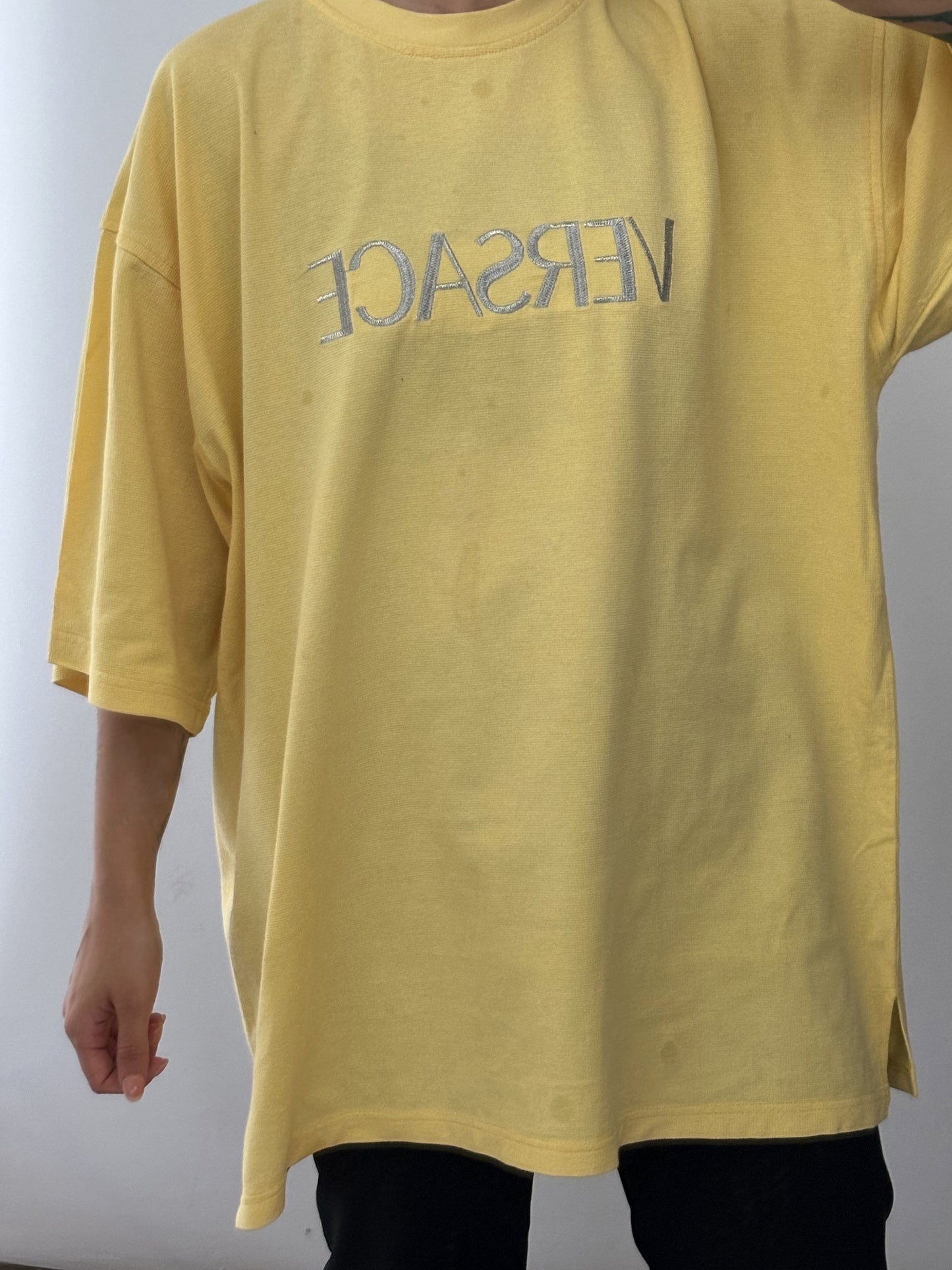 Versace vintage logo embroidery oversize shirt