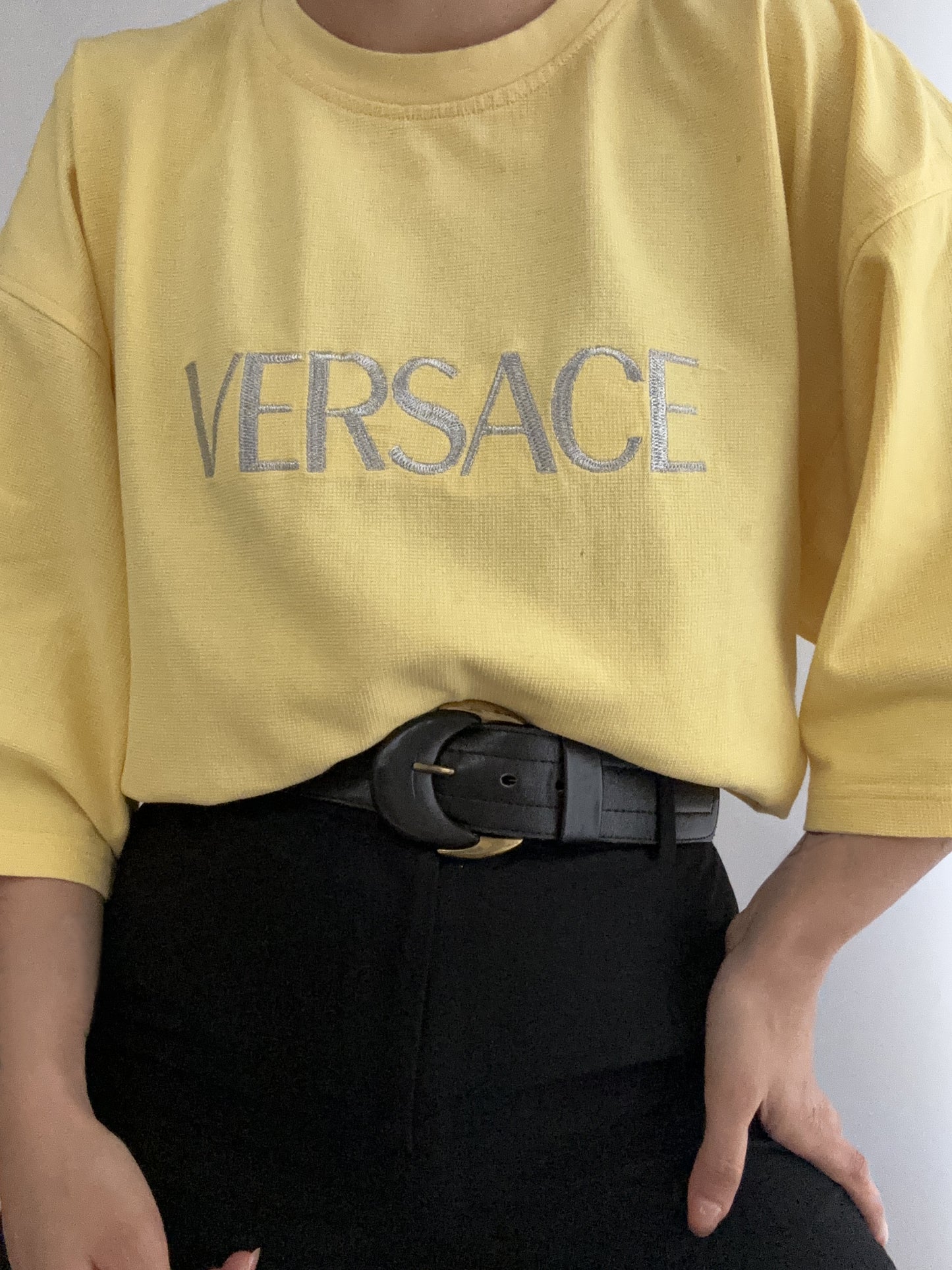 Versace vintage logo embroidery oversize shirt