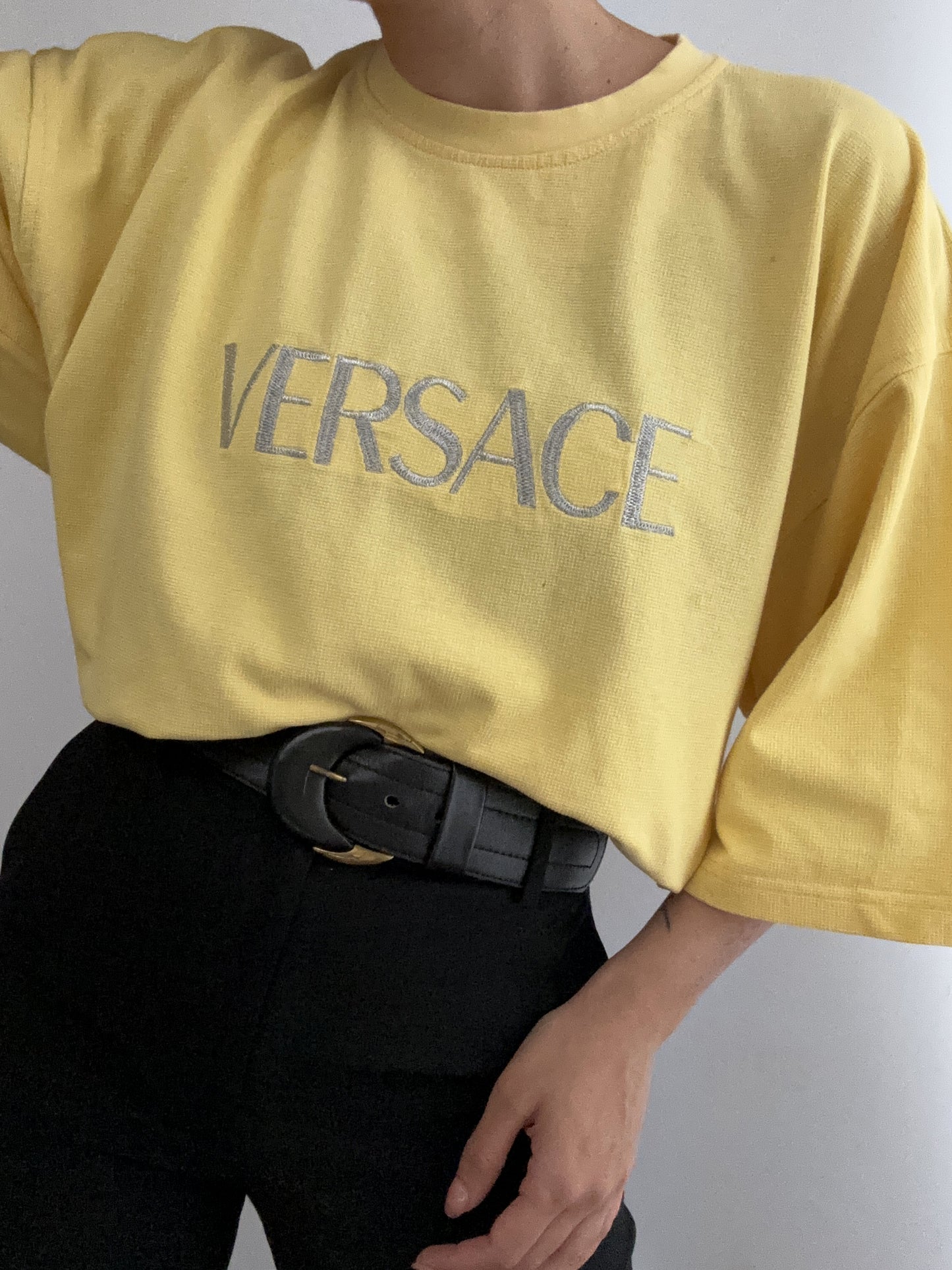 Versace vintage logo embroidery oversize shirt
