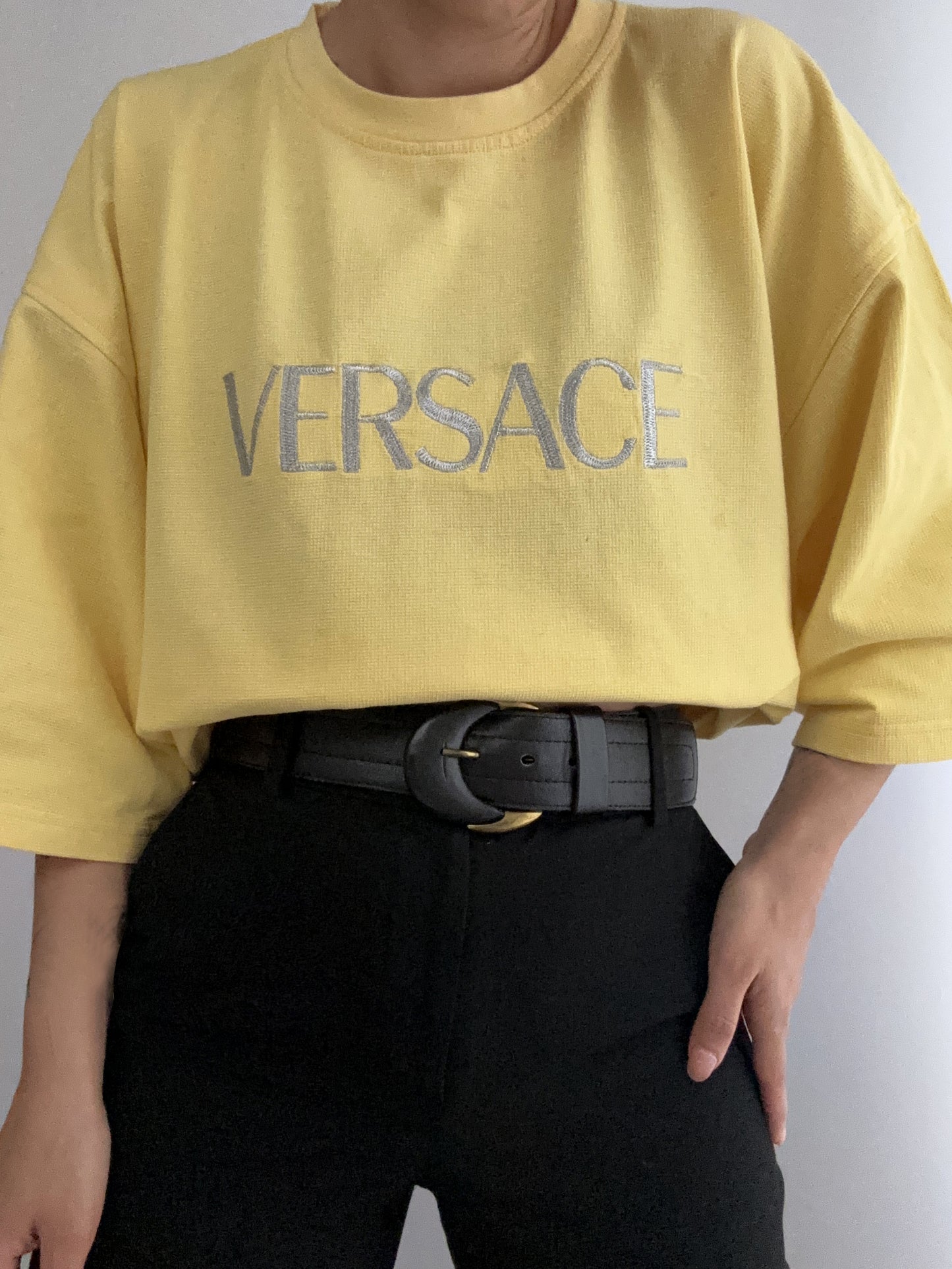 Versace vintage logo embroidery oversize shirt