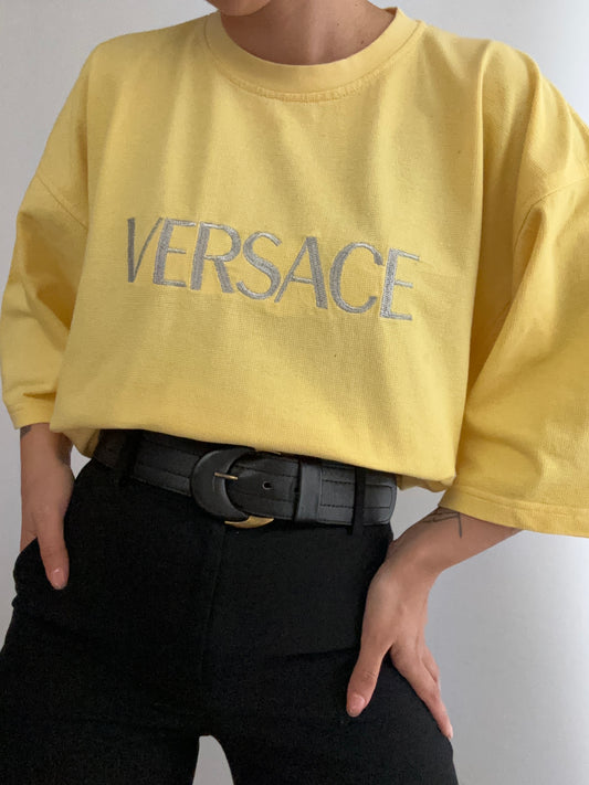 Versace vintage logo embroidery oversize shirt
