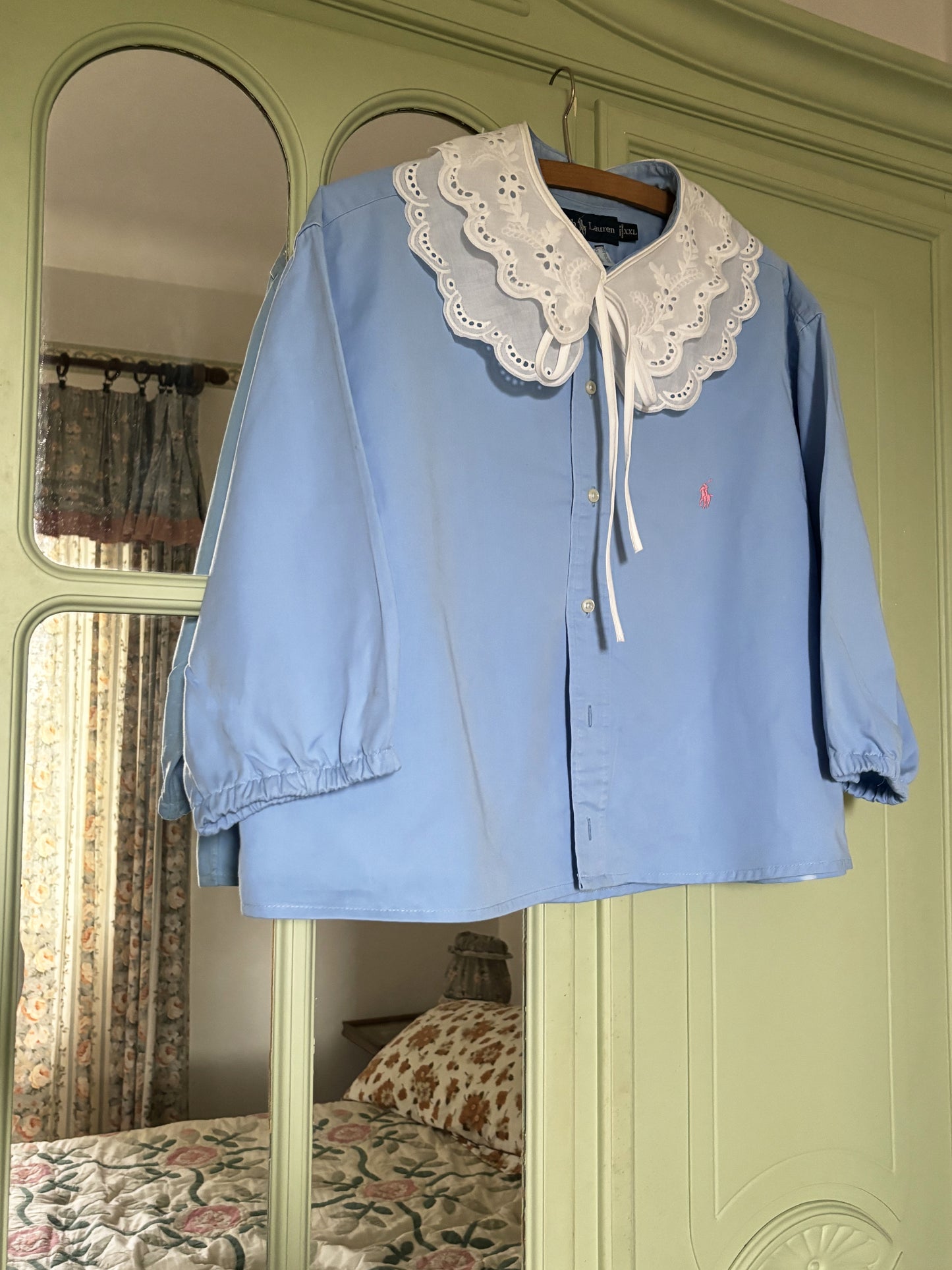 Ralph Lauren blue sky "RECYCLING" vintage shirt